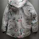 FREE SOLDIER Women's Waterproof Ski Snow Jacket Fleece Lined Warm Winter Rain Jacket with Hood Fully Taped Seams (X-Large, Floral Print)