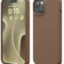 Elago Compatible with iPhone 15 Case, Liquid Silicone Case, Full Body Protective Cover, Shockproof, Slim Design, Anti-Scratch Soft Microfiber Lining, 6.1 inch (Brown)