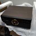 10 in 1 Bluetooth Record Player for Vinyl with Speakers, CD, Cassette Tape, FM Radio, USB Playback and Recording, Vintage Turntable with 3-Speed, Aux-in, Line-Out, Earphone Jack (Black Walnut)