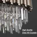 OSAIRUOS Modern Rectangle Crystal Chandeliers Linear Brush, Nickel Oval L35.4"
