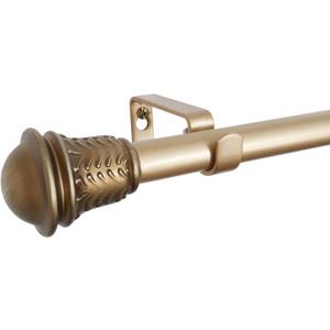 3/4" KNOB CAP SINGLE ROD SET 18-36" ANTIQUE VINTAGE BRASS