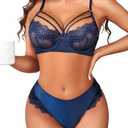 Avidlove Lingerie Set for Women 2 Pieces Bra and Panty Sets Lace Babydoll Lingerie Outfits L