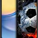 CARLOCA Compatible with Samsung Galaxy A15 5G Case,Sizzling Soccer Mate Pattern Ultra Protection Shockproof Soft Silicone TPU Non-Slip Back for Samsung Galaxy A15 5G