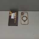 Compatible with iPhone 16 Case with 360 Rotatable Magnetic Ring Stand [Compatible with Mag-Safe] Full Camera Lens Protector Plating Clear Phone Case for iPhone 16 6.1", Desert Gold