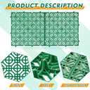 15 Pcs 15.7 x 15.7 in Heavy Duty Ground Protection Mats Drive on Lawn Grid, Heavyweight Drain Interlocking Non-Slip Floor Mat, 6613 lb Load for Gravel Grid Permeable Pavers (Green)