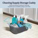 Casabella Cleaning Storage Caddy with Handle Plastic Multipurpose Organizer, Rectangle, 1.85-Gallon, Gray