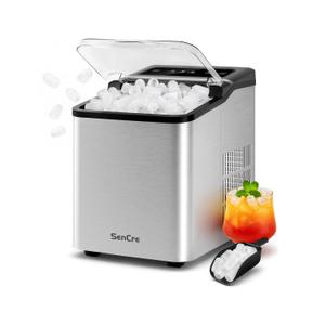 Ice Makers Countertop, 26.5Lbs/24H Ice Machine with 2 Sizes Bullet Ice, 9 Ice Cubes Release in 6 Mins, Self-Cleaning Portable Ice Maker with Ice Scoop and Basket for Home Kitchen Office Bar RV