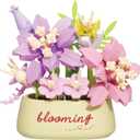 Crown Lily Mini Flower Potted Bonsai Micro Building Toy Blocks Succulent Plant Artificial Particle Flower Botanical Decoration Toys