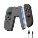 JEMDO Magnetic JoyCon Charger Grip Compatible with Nintendo Switch 2 Only  Ergonomic LED Charging Grip for JoyCon 2 with USB C Cable, Travel-Ready, Black