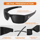 suoso Sports Polarized Sunglasses for Men: Women UV400 Protection Wrap Around Sun Glasses for Fishing Driving Cycling TR90, Black