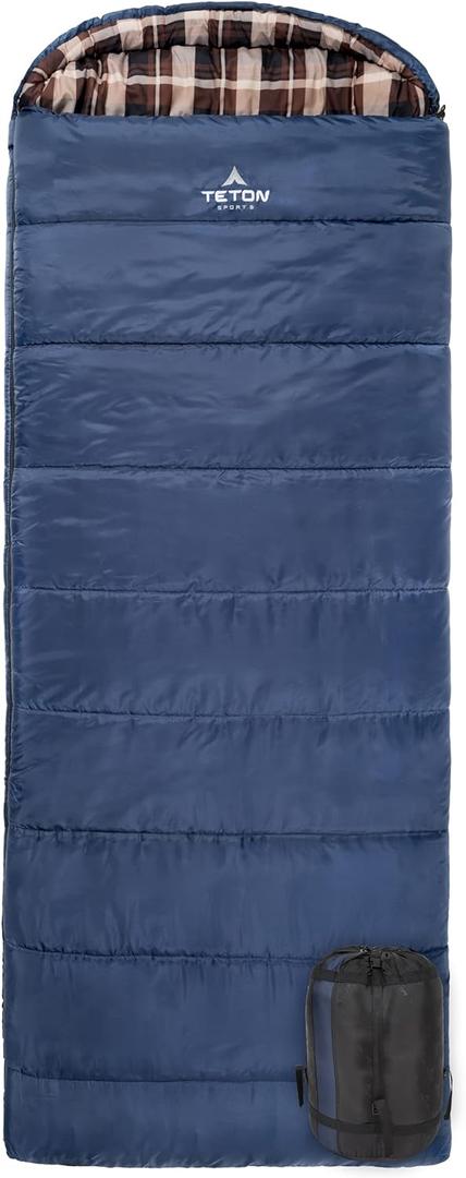 TETON Celsius XL, -25F, 20F, 0F Degree Sleeping Bags, All Weather Warm Sleeping Bag for Adults and Kids, Camping Season, Compression Sack Included (Blue (right zip))