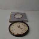 Bernhard Products Vintage Brown Wall Clock Silent Non Ticking 12 Inch Quality Quartz Battery Operated Round Decorative Easy to Read for Home Kitchen Living/Dining Room Bedroom Office Classroom School