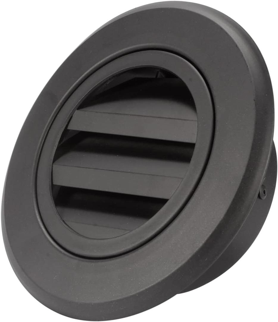 Hon&Guan Soffit Vents 4 Inch, Aluminum Soffit Exhaust Vent with Built-in Fly Screen Mesh for Bathroom Kitchen Bedroom Office (Black 100mm)