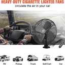 12V Fan RV|Truck Cooling Heavy Duty 8" Metal Car Fan Bus|Boat|Forklift|Car|Camper|Lawn|Mower|Tractor 2-Speed Black
