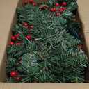 Joiedomi 9Ft Christmas Garland Prelit with Lights, 100 Warm White LED, 27 Pine Cones, 27 Red Berries for Home & Office Christmas Indoor and Outdoor Decorations (Battery Powered, not Included)
