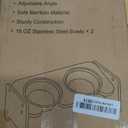 Toozey Elevated Cat Bowl, 15 Tilted Adjustable Raised Stand with Non-Slip Feet and 16oz Double Dish for Water and Food, Widen Stainless Steel Bowls(Non-Whisker Fatigue) for Cats and Puppy