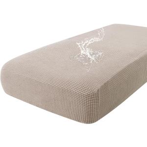 hyha Waterproof Couch Cushion Covers for Pets, Non Slip Sofa Seat Cover for Dogs Washable, Soft Thick Stretch Jacquard Fabric, Sofa Slipcovers with Elastic Bottom (1 Piece for Large, Taupe)