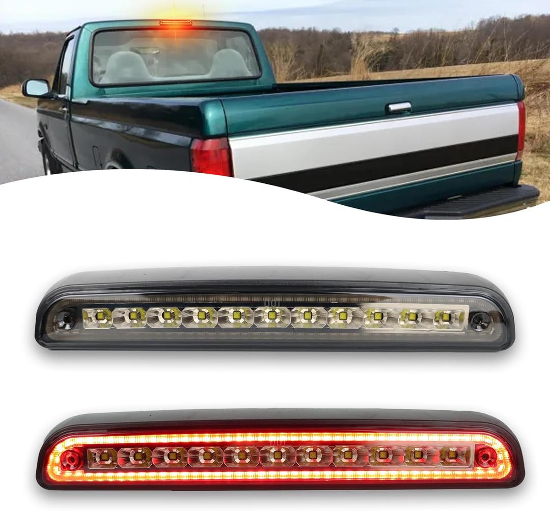 Smoked Lens LED 3rd Third Brake Light Replacement for Ford F150 F250 F350 1994-1996/ Bronco 1992-1996,Center High Mount Stop Lamp with Sealing Gasket
