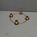 Chengu 1 Pcs Christmas Advent Candle Holder Xmas Metal Advent Wreath Candle Holder Metal Taper 4 Candles Stand for Table Wreath Candelabra Holiday Decor (Gold)