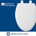 Bemis 1500EC Durable Wooden Toilet Seat, Easy Clean Hinges, Made in USA, Elongated, White