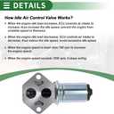 Car Idle Air Control Valve for Ford Aerostar V6 4.0L 1996-1997 Replace No.95TF9F715BB/F50Y9F715A IACV Idle Motor Idle Air Control Valve