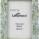 Mother of Pearl Photo Frame 4x6  Handmade Decorative Picture Frame for Tabletop or Wall  Elegant Pearl Inlay Home Dcor for Living Room, Bedroom, Office (Green)