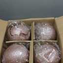 Zubebe 4 Pcs Extra Large Christmas Ball Ornaments Glitter 8'' (200 Mm) Giant Oversized Plastic Xmas Ball Big Hanging Christmas Tree Ornaments for Holiday Party Outdoor Decor(Shiny Rose Gold)