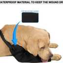 Dog Recovery Sleeve - Front Leg Only, Cone Collar Alternative, 2.5mm Thick Waterproof Abrasion-Resistant Pet Leg Sleeve, Washable, Prevents Licking/Biting & Keeps Wounds Dry (Black, L)