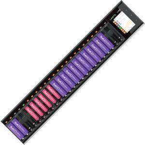24 Bay AA AAA Battery Charger, USB Fast Charging, LCD Display Over-Charge Protection Rechargeable Household Batteries AA AAA Li-lon, LiHv, NiMH, NiCd, HiFe, NiZn,LiFePO4