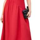 ZTC Elegant Summer Sleeveless Dress for Women, Casual A-line Midi Dress with Ruffle Hem, Perfect for Outdoor Cocktail (Red, S)