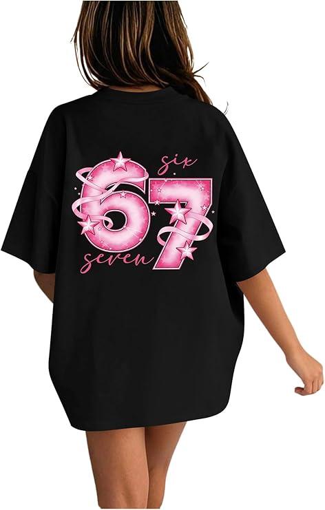 RoseSeek Girl's Bow Leopard Graphic Tees Short Sleeve Preppy Summer T Shirt Aesthetic Baggy Tops Size 12Y