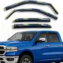 Extra Durable in-Channel Rain Guards Window Visors for Truck Ram 2500 3500 Crew Cab 2019-2026 Window Deflectors Vent Sun Shades Dark Smoke 4 Pieces