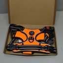 PHOEPET Reflective Dog Harness Large Breed Adjustable No Pull Vest with Handle 2 Metal Rings 3 Buckles [Easy to Put on & Take Off](XL, Orange)