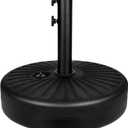 Simple Deluxe 20 Inch Fillable Market Patio Umbrella Base Stand with Holder, for Outdoor Lawn, Garden, Yard, Deck, 50lbs Weight Capacity Heavy Duty, Round, New, Black