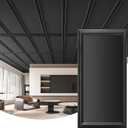 Art3d Drop Ceiling Tiles 48x24, Decorative PVC Ceiling Panels, Waterproof Rustproof and Durable 12-Pack, Glue Down, Rectangular Black, 12pcs 24x48 in.