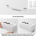 Hair Dryer Countertop Holder, Hair Tool Organizer Wall Mount, Blow Dryer Holder Organizer, Bathroom Countertop Blow Dryer Holder and Curling Iron Holder (Cedar Wood, White)