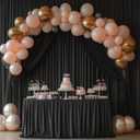 Black Backdrop Curtains for Wedding Parties, 10x10FT Wrinkle Free Photo Backdrop Curtains for Wedding Birthday Party Baby Shower, Fabric Drape with Rod Pockets 5ft x10ft, 2 Panels