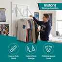 HOLDN STORAGE Over The Door Hanger Foldable - Over The Door Rack for Hanging Towels, Coats & Clothes - Over The Door Hanger Hooks for Bedroom, Washroom and Office.
