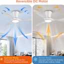 TALOYA Ceiling Fans with Lights,42 inch Modern Low Profile Ceiling Fan with Light and Remote Control, Flush Mount, 3CCT, White Ceiling Fan for Bedroom Living Room and Patio
