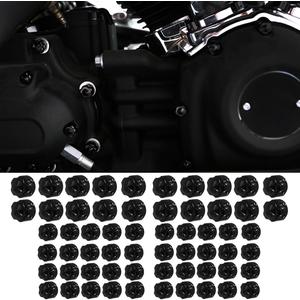 Motorcycle ABS Engine Bolt Caps Cover Compatible for Harley Softail Low Rider Street Bob 2018-2025 (Gloss Black)
