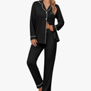 Women's Pajama Sets Soft Button Down Pj Sets 2 piece Long Sleeve and Pants Loungewear Set 2XL