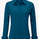 Soft Wrinkle-Free Women's Button Down Dress Shirts Solid Long Sleeve Work Blouses Fit Stretch Casual Tops M