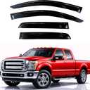 KPY Rain Guards Fit for 1999-2016 Ford F250 F350 F450 F550 Super Duty SuperCrew, Out-Channel Window Visors Vent Wind Deflector 4PC, Truck Accessories for 99-16 F250 F350 F450 F550 Super Duty SuperCrew