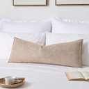 Kevin Textile 14x36 Inch Long Lumbar Cover 1 Pack Soft Boucle Textured Decorative Waterproof Rectangle Cushion Elegant Accent Pillows for Couch Sofa Chair Bed Home Decor Indoor Outdoor Khaki