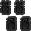 4PCS Black Spring Loaded Recessed Latch 4.41"x4.09" Butterfly Twist Latch Replacement Road Case Spring Loaded Recessed Latch for Flight Case and Road Case with Screws