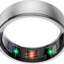 Smart Health Ring Sleep Health Tracker for Women Men with Heart Rate, Blood Oxygen, Sleep Monitor, Steps,Calories, 5ATM Waterproof for iPhone/Android, No Subscription Fee (Silver, 8#)