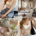 Sweetyweee Women Wrap Tie Tops Lightweight Slim Fit Ballet Pilates Yoga Workout Active Shirts Long Sleeve V Neck Casual Tees(Khaki,X-Large) (Beige, XL)