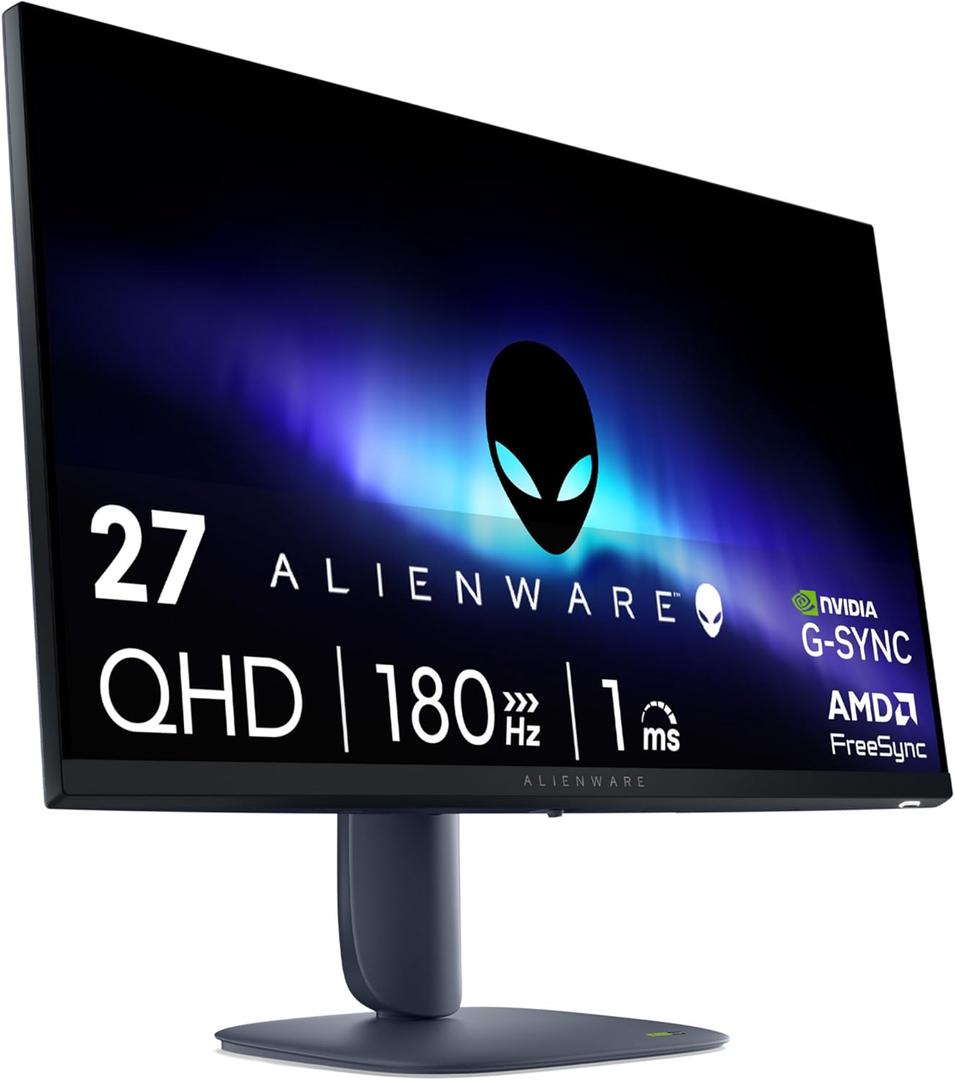 Alienware 27 Gaming Monitor - AW2725DM - 27-inch QHD 180Hz 1ms Display, IPS, NVIDIA G-SYNC, AMD Freesync, VESA AdaptiveSync.
