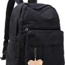 Phaoullzon Medium Canvas Laptop Backpack for Women Vintage Travel Backpack, Black