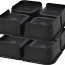 MYMULIKE Bed Risers 3 inch, Oversized Furniture Risers,Heavy-Duty Support Up to 6000 Lbs, Lift 3 inch for Couch, Sofa, Table,Chair (Black 8 Pack, 3 inch)